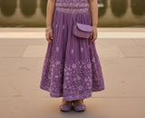 Purple Handwork Kids Lehenga Ensemble