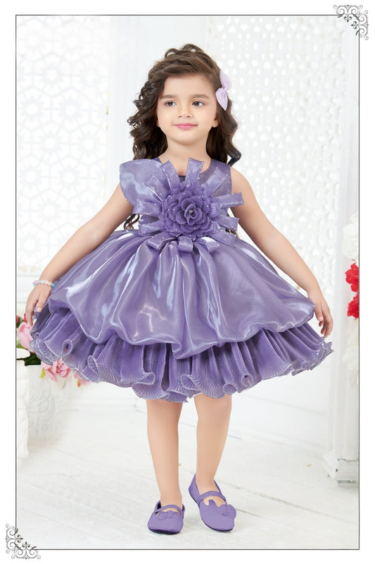 Icy Lavender - Luxe Petal Ruffle Short Frock