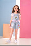 Light Blue-Daisy Dungaree Denim Set