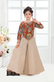 Rust & Beige Embroidered Palazzo Set