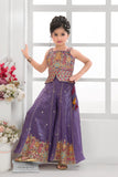 Purple Embroidered Festive Palazzo Set