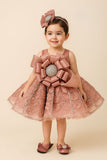Rose Gold Couture Blossom Bow Dress