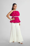 Rani Pearl Satin Top with Embellished Straps Palazzo Set
