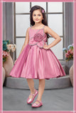 Pink Floral Applique Designer Short Frock