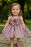 Soft Pink Elegant Flower Princess Frock | Party Wear Kids Dress for Girls