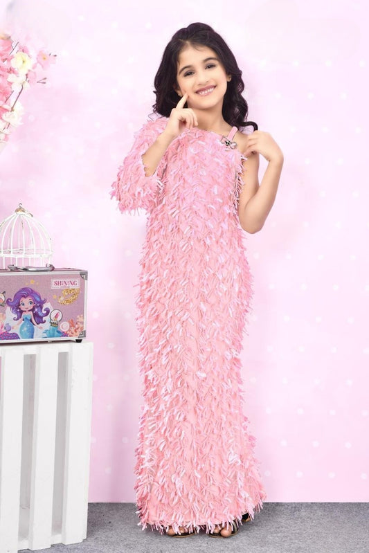 Pink One-Shoulder Sequin Party One Piece