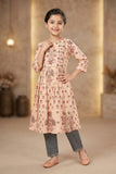 Peach Blossom Printed Salwar Suit | Kids Ethnic Outfit for Girls