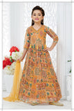 Mustard Yellow Mehfil Lehenga Set | Kids Ethnic Wear for Girls