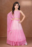 Blush Pink Blossom Designer Lehenga Set | Kids Ethnic Wear for Girls