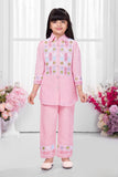 Pastel Pink Embroidered Kurti Set | Casual Wear Kids Outfit for Girls