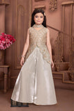 Ivory Gold Embroidered Outfit Sharara Set for Girls | Ethnic Wear For Girls