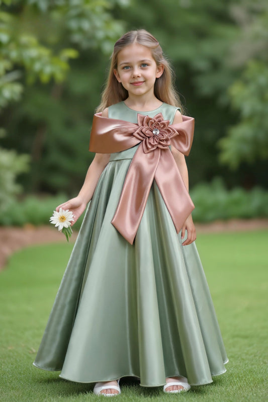 Olive Green - Luxe Blossom Long Gown