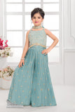 Firozi Blue Embroidered Palazzo Set