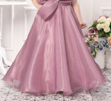 Pink -Royal Bloom Bow Long Gown