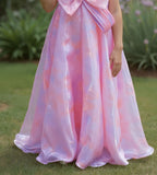 Pink - Rosy Glow Bow Long Gown