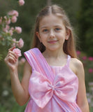 Pink - Rosy Glow Bow Long Gown