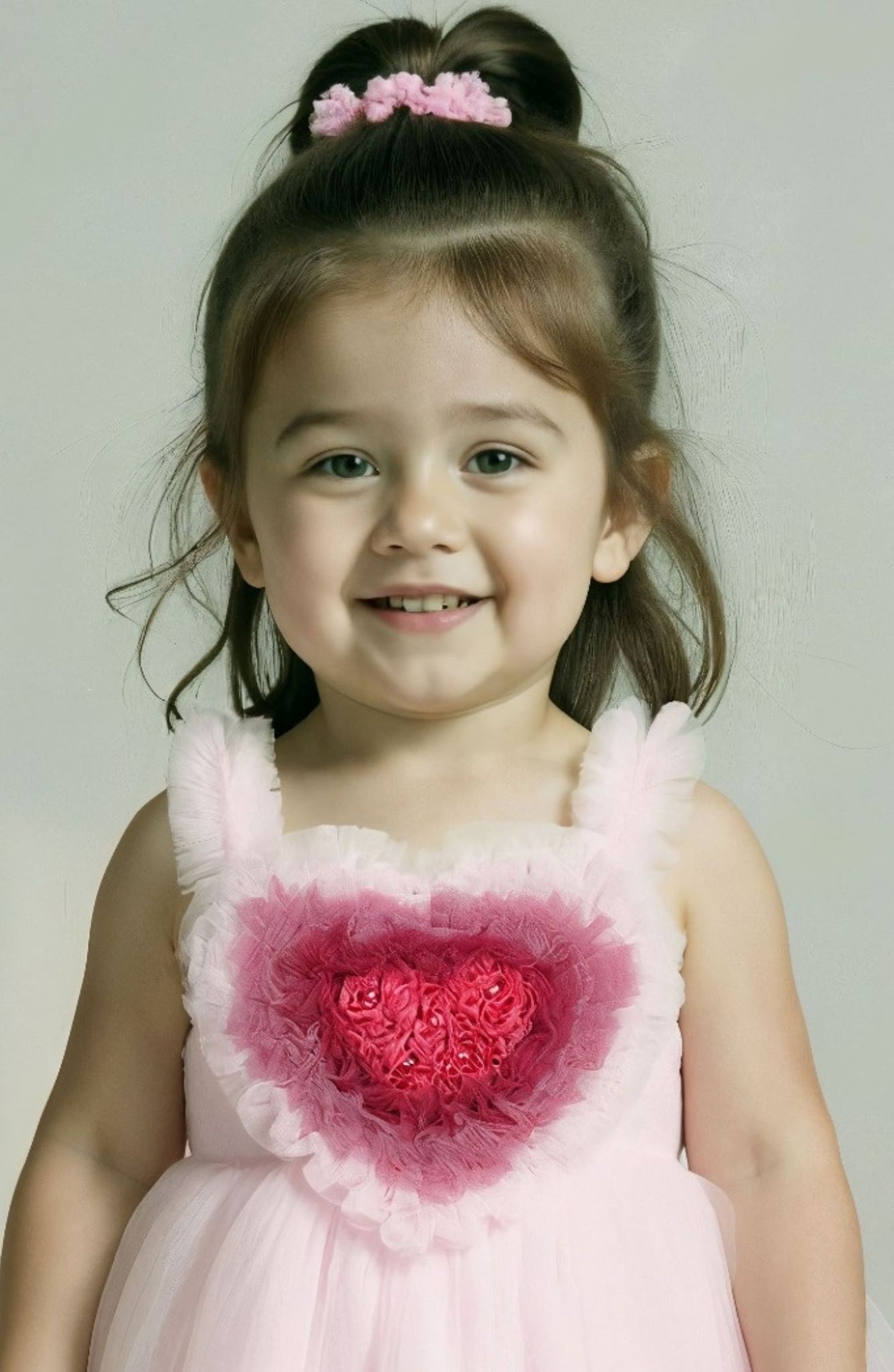 Blush Pink -Dreamy Heart Tulle Baby Short Frock Blush Pink -Dreamy Heart Tulle Baby Short Frock