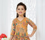Mustard Yellow Mehfil Lehenga Set | Kids Ethnic Wear for Girls