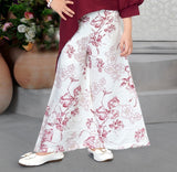 Maroon Floral Palazzo Set | Kids Ethnic Outfit for Girls