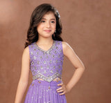 Royal Purple Amethyst Princess Lehenga Set | Kids Ethnic Wear for Girls