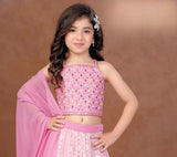 Blush Pink Blossom Designer Lehenga Set | Kids Ethnic Wear for Girls
