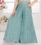 Firozi Blue Embroidered Palazzo Set