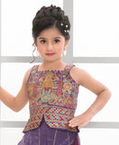 Purple Embroidered Festive Palazzo Set