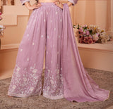 Lavender Bloom - Embroidered Palazzo Set