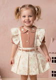 Blush Rust Floral Pinafore Skirt Top Set | Western Outfit for Girls