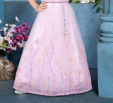 Pink Bloom Embroidered Lehenga Set