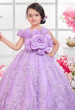 Girls Lavender Butterfly Princess Ball Gown | Party Wear Dress for Kids