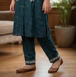 Royal Teal Blue Embroidered Salwar Suit | Kids Ethnic Outfit for Girls