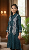 Royal Teal Blue Embroidered Salwar Suit | Kids Ethnic Outfit for Girls