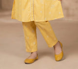 Golden Yellow Ray Printed Salwar Suit | Kids Ethnic Outfit for Girls