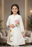 Ivory Cream Garden Floral Kurta Set | Kids Ethnic Outfit for Girls