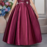 Royal Bloom Wine Maroon Designer Long Gown