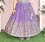 Royal Purple Floral Embroidered Lehenga Choli Set