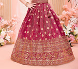 Maroon Banarasi Jacquard Lehenga Choli with Zari Weaving