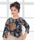 Blue & Beige Embroidered Palazzo Set