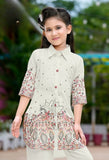 Ivory Sage Printed Kurta Palazzo Set | Kids Ethnic Outfit for Girls