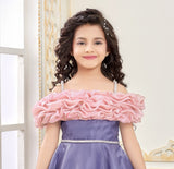 Blush Ruffle Periwinkle Princess Long Gown