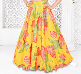 Golden Floral Embroidered Lehenga Choli