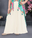 Cream Multi Embroidered Jacket Style Palazzo Set