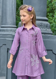 Lavender Floral Hand Embroidered Kurta Set