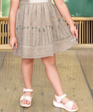 Beige-Blossom Meadow Peter Pan Short Casual Frock