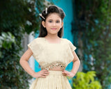 Champagne Cream Princess Lehenga Set | Kids Ethnic Wear for Girls