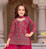 Royal Pink Heritage Sharara Set | Kids Ethnic Outfit for Girls