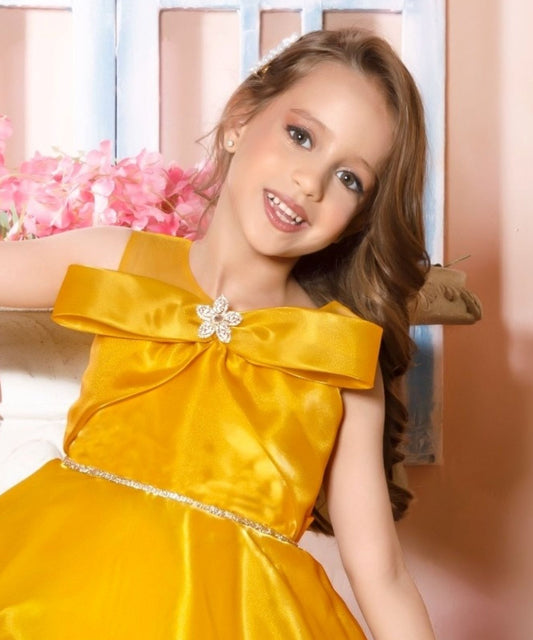 Royal Gold -Ruffle Twirl Short Frock