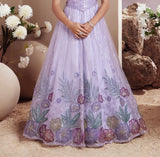 Lilac Meadow Sequin Floral Gown