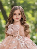 Coffee Peach Premium Glitter Baby Short Frock